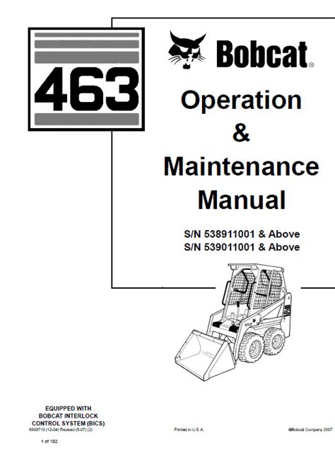 bobcat 463 skid steer loader service repair manual|bobcat 463 wiring diagram.